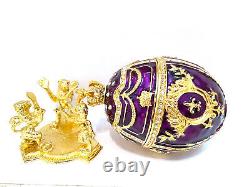 Stunning Imperial Russian Antiques Faberge egg Trinket 24kGold