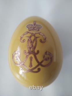 TSAR ALEXANDER I Antique RUSSIAN IMPERIAL FACTORY PORCELAIN EGG