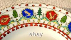 Three Russian Imperial King Tzar Porcelain Plate Kornilov Brother Kovsh Cup Bowl