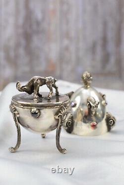 Tsar Silver Egg Silver Mouflon Silver 84 Imperial Russia Art Work Egg