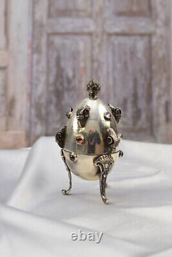 Tsar Silver Egg Silver Mouflon Silver 84 Imperial Russia Art Work Egg