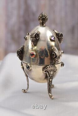 Tsar Silver Egg Silver Mouflon Silver 84 Imperial Russia Art Work Egg