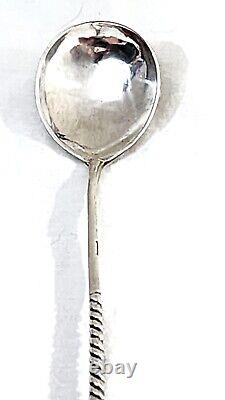 Two Beautiful Teaspoons Antique Imperial Russian 84 Silver Hand Engraved Marked