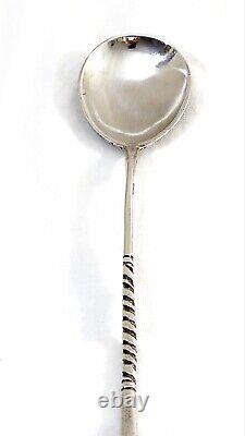 Two Beautiful Teaspoons Antique Imperial Russian 84 Silver Hand Engraved Marked