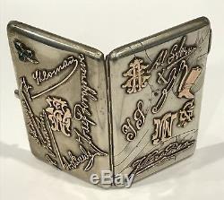 VERY RARE! Antique Russian Imperial Gold Script Silver Cigarette Case Moscow