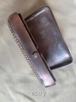 Vintage Antique 1883 Russian Imperial Silver 84 Niello Tobacco Case Box