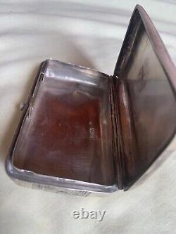 Vintage Antique 1883 Russian Imperial Silver 84 Niello Tobacco Case Box