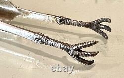 Vintage Antique 1895 Russian Imperial Silver 84 Chicken Legs Sugar Tongs Old