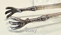 Vintage Antique 1895 Russian Imperial Silver 84 Chicken Legs Sugar Tongs Old