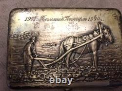 Vintage Antique 1901 Russian Imperial Silver 84 Cigarette Case