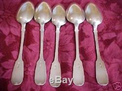 Vintage Faberge Five Spoons Silver 84 Monogram Russian Imperial Antiques Russia