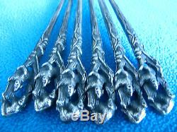 Vintage Imperial Russian Silver Set Of 6 Spoons Bears 1908