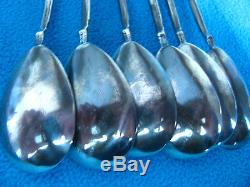 Vintage Imperial Russian Silver Set Of 6 Spoons Bears 1908