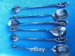 Vintage Imperial Russian Silver Set Of 6 Spoons Bears 1908