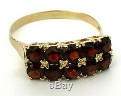 Vintage Rare Imperial Russian 14K Gold 56 Garnet Ring FA signed