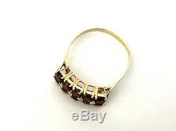 Vintage Rare Imperial Russian 14K Gold 56 Garnet Ring FA signed