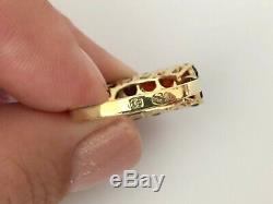 Vintage Rare Imperial Russian 14K Gold 56 Garnet Ring FA signed