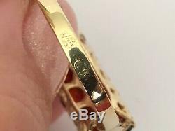 Vintage Rare Imperial Russian 14K Gold 56 Garnet Ring FA signed