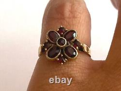 Vintage Rare Imperial Solid Silver 84 Gild BC Author`s work Red Garnet Ring