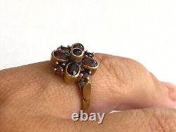 Vintage Rare Imperial Solid Silver 84 Gild BC Author`s work Red Garnet Ring