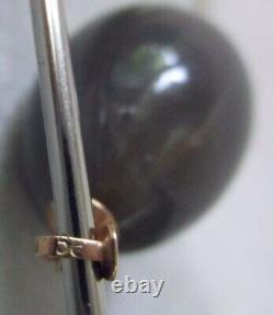 Vtg Antique 14K Gold & Labradorite Imperial Russian Egg Pendant marked 585