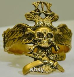 WWI Imperial Russian Faberge 14k Gold Pilot's Award Ring-Death or Glory Regiment