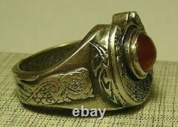 WWI Military Ring Carnelian Imperial Russian 84 Silver 1914