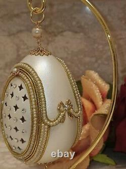 Wife Anniversary Gift Antique Imperial Russian Faberge Egg 24k Gold Egg Hanmade