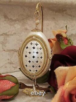 Wife Anniversary Gift Antique Imperial Russian Faberge Egg 24k Gold Egg Hanmade